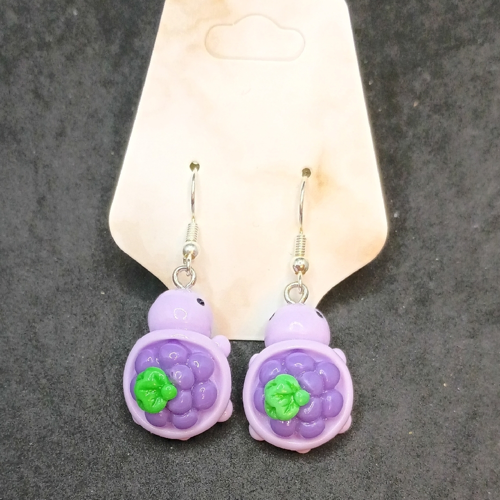 Purple Turtle Earrings